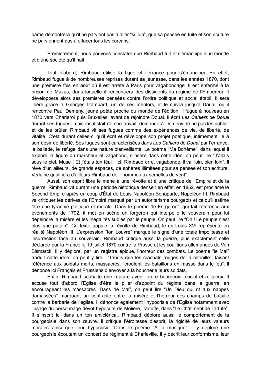 Accroche:
Les Cahiers de Douai, Rimbaud 1870
Arthur Rimbaud est un poète symboliste dont les textes se caractérisent par un usage fort
d'ima