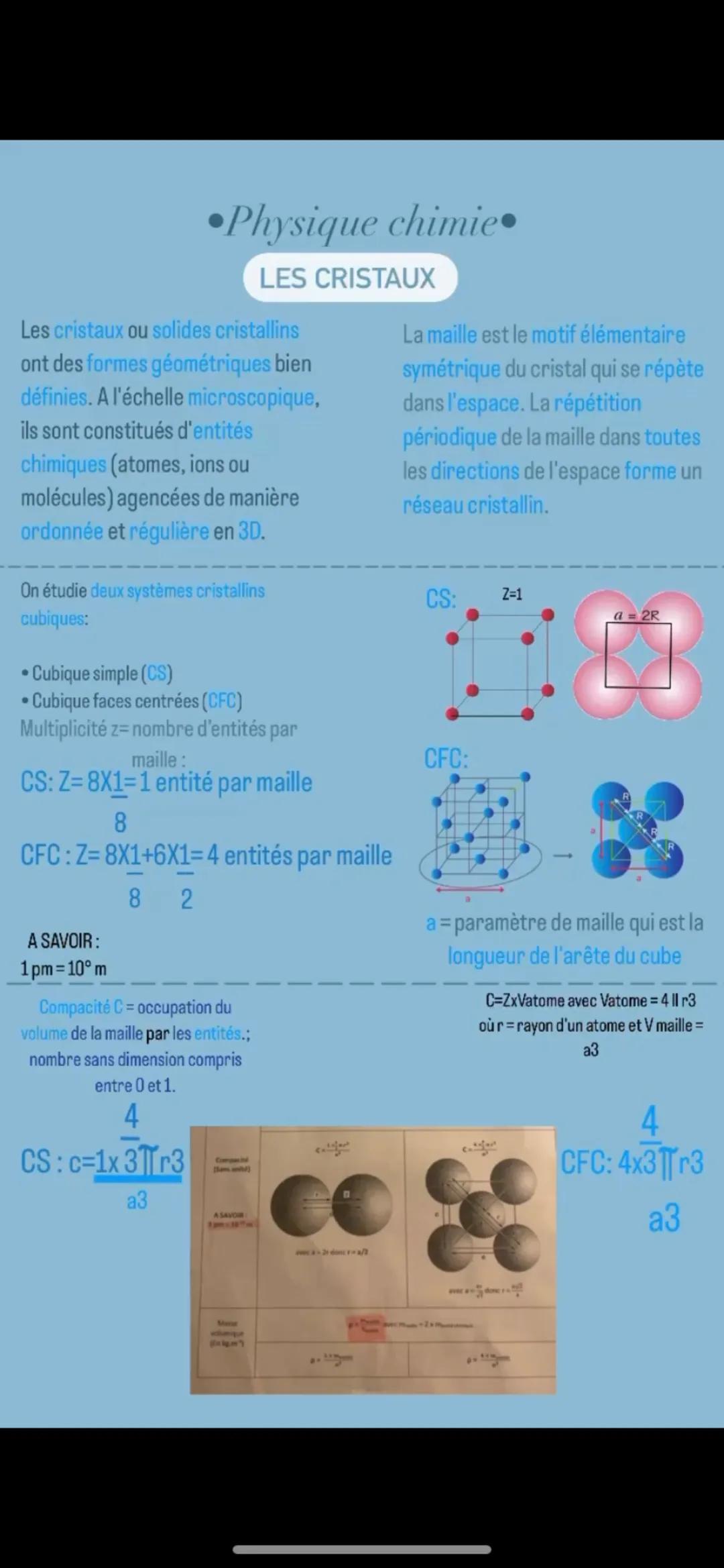 Les cristaux - Systèmes cubiques et propriétés exemples