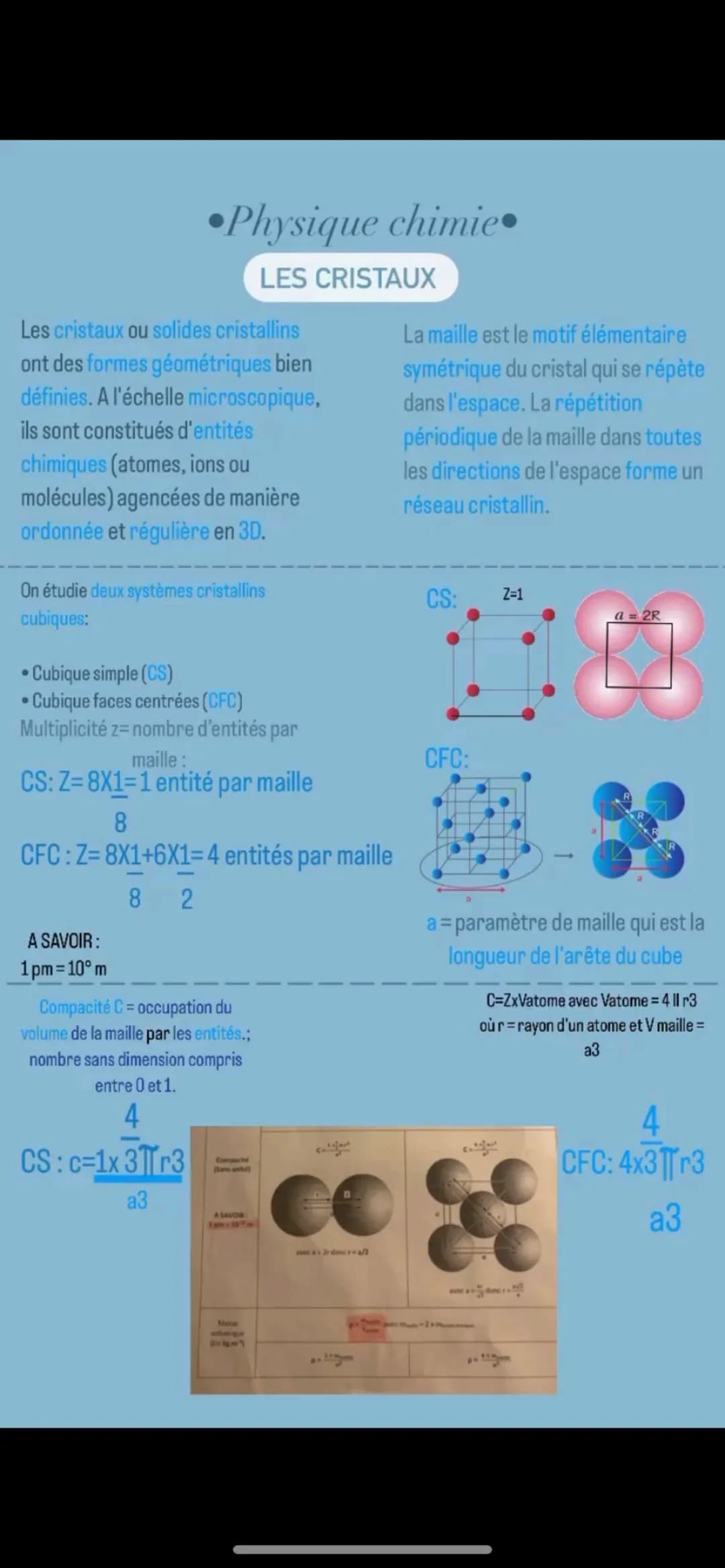 Les cristaux ou solides cristallins
ont des formes géométriques bien
définies. A l'échelle microscopique,
ils sont constitués d'entités
chim