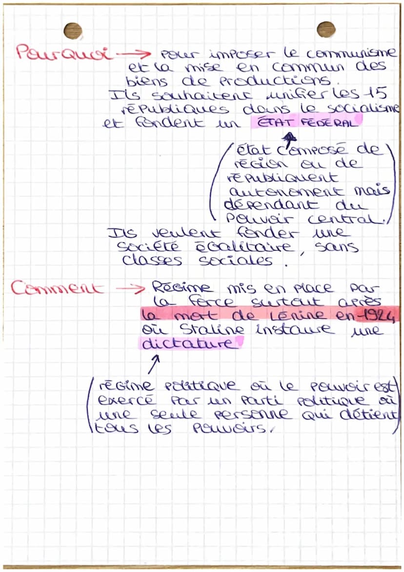 Régime Soviétique 1/2
Mise en place → octobre 1917
des récimes
révolution
menée par Lénine
envers les bolcheviks.
Contexte →→→ la Russie de 