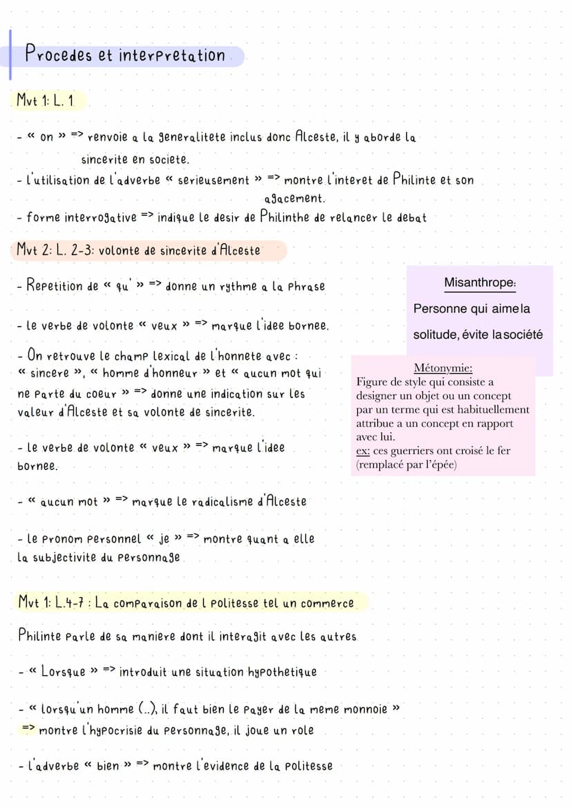 Analyse lineaire n° 4
Moliere, Le Misanthrope
Molière:
Jean-Batiste Poquelin, dit Molière, est un des plus célèbres dramaturges du XVIIème s