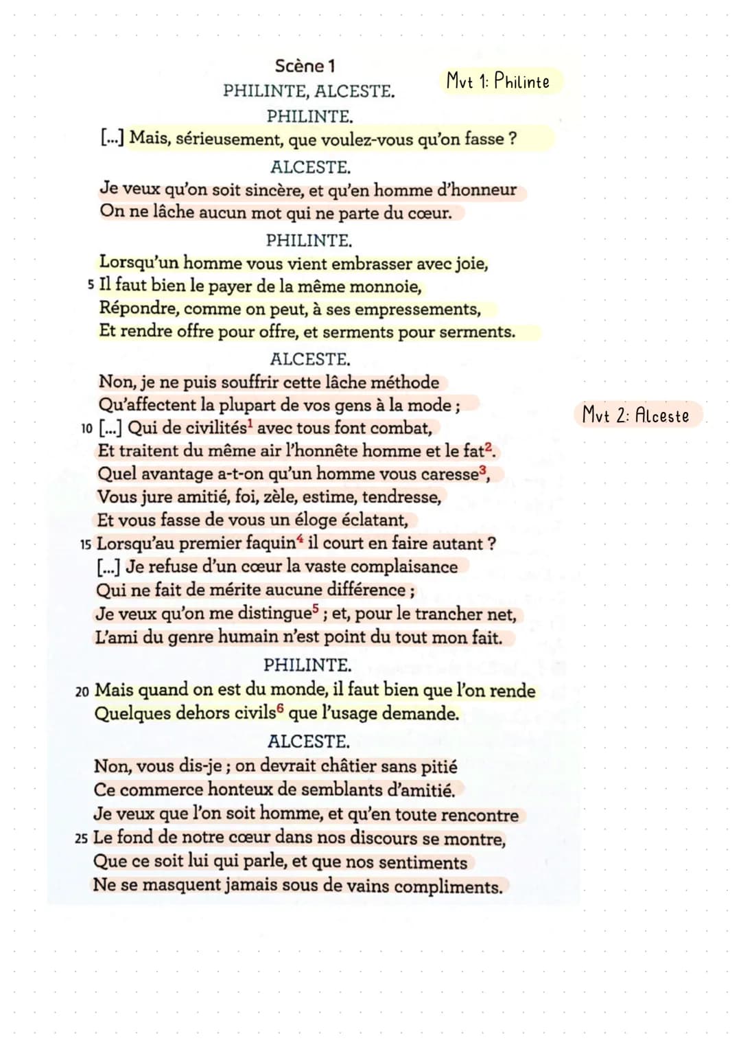 Analyse lineaire n° 4
Moliere, Le Misanthrope
Molière:
Jean-Batiste Poquelin, dit Molière, est un des plus célèbres dramaturges du XVIIème s