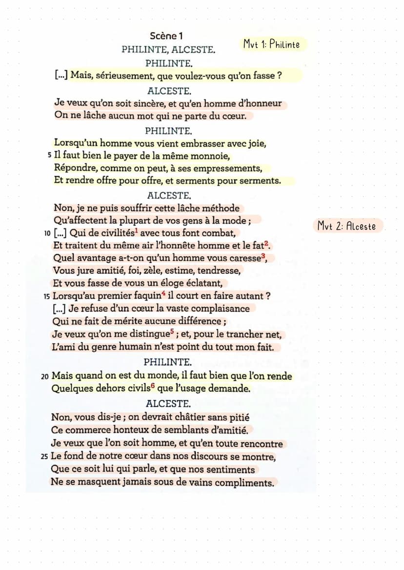 Analyse lineaire n° 4
Moliere, Le Misanthrope
Molière:
Jean-Batiste Poquelin, dit Molière, est un des plus célèbres dramaturges du XVIIème s