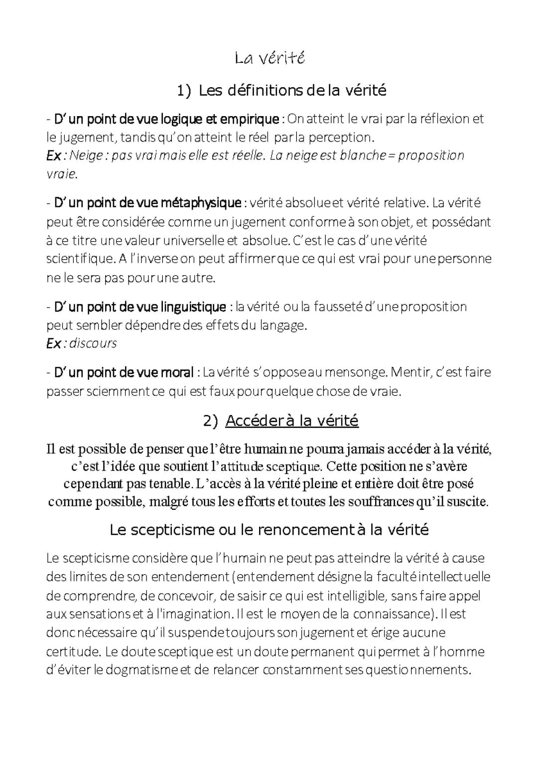 La Vérité en Philosophie - Dissertation et Le Mythe de la Caverne