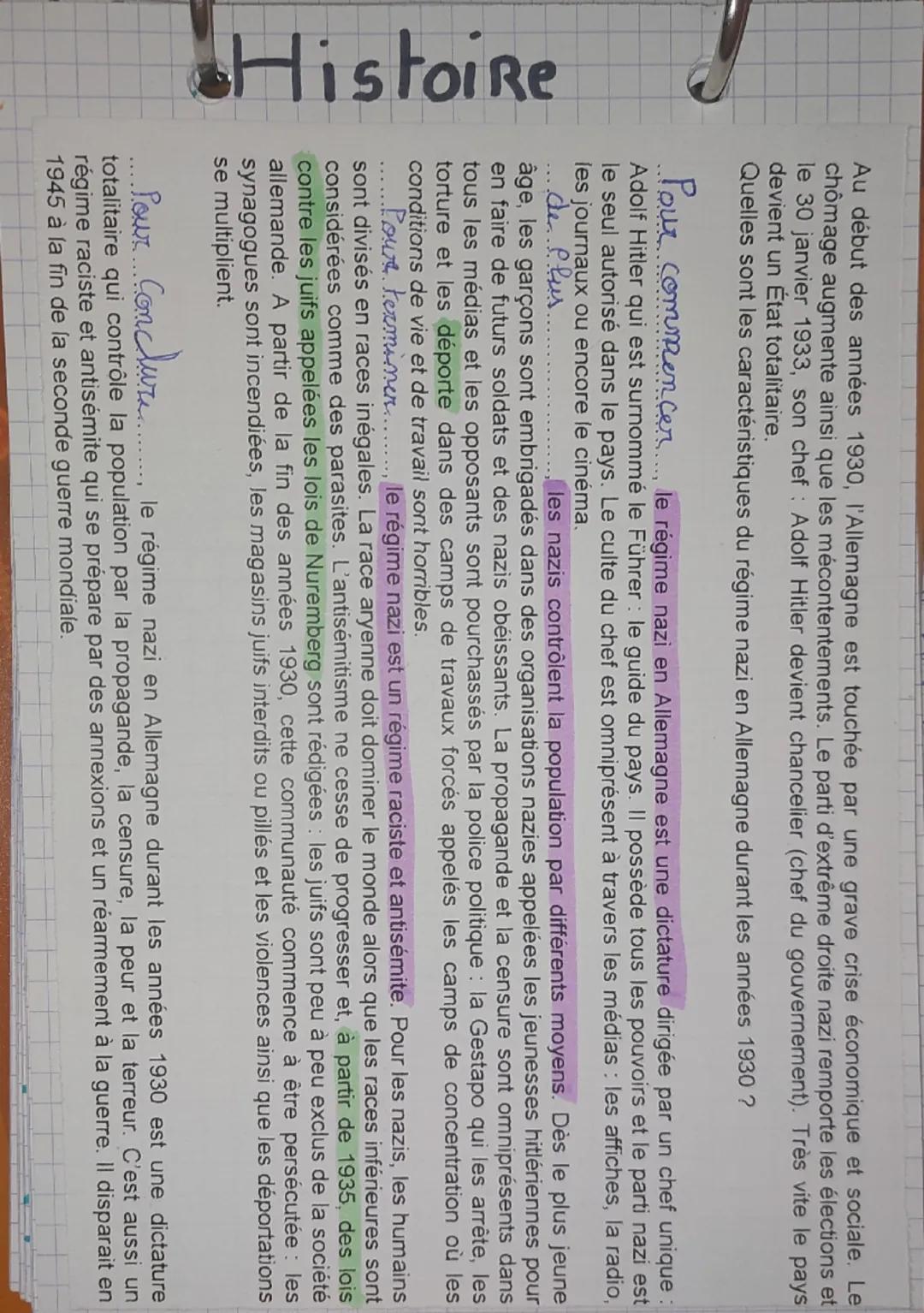 Histoire
Au début des années 1930, l'Allemagne est touchée par une grave crise économique et sociale. Le
chômage augmente ainsi que les méco