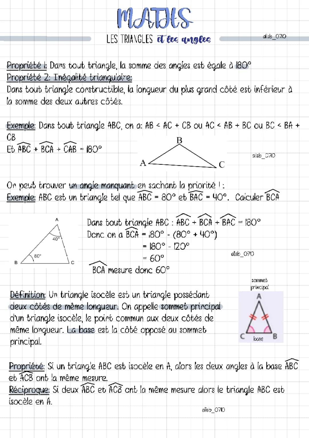 Maths: Les triangles et les angles