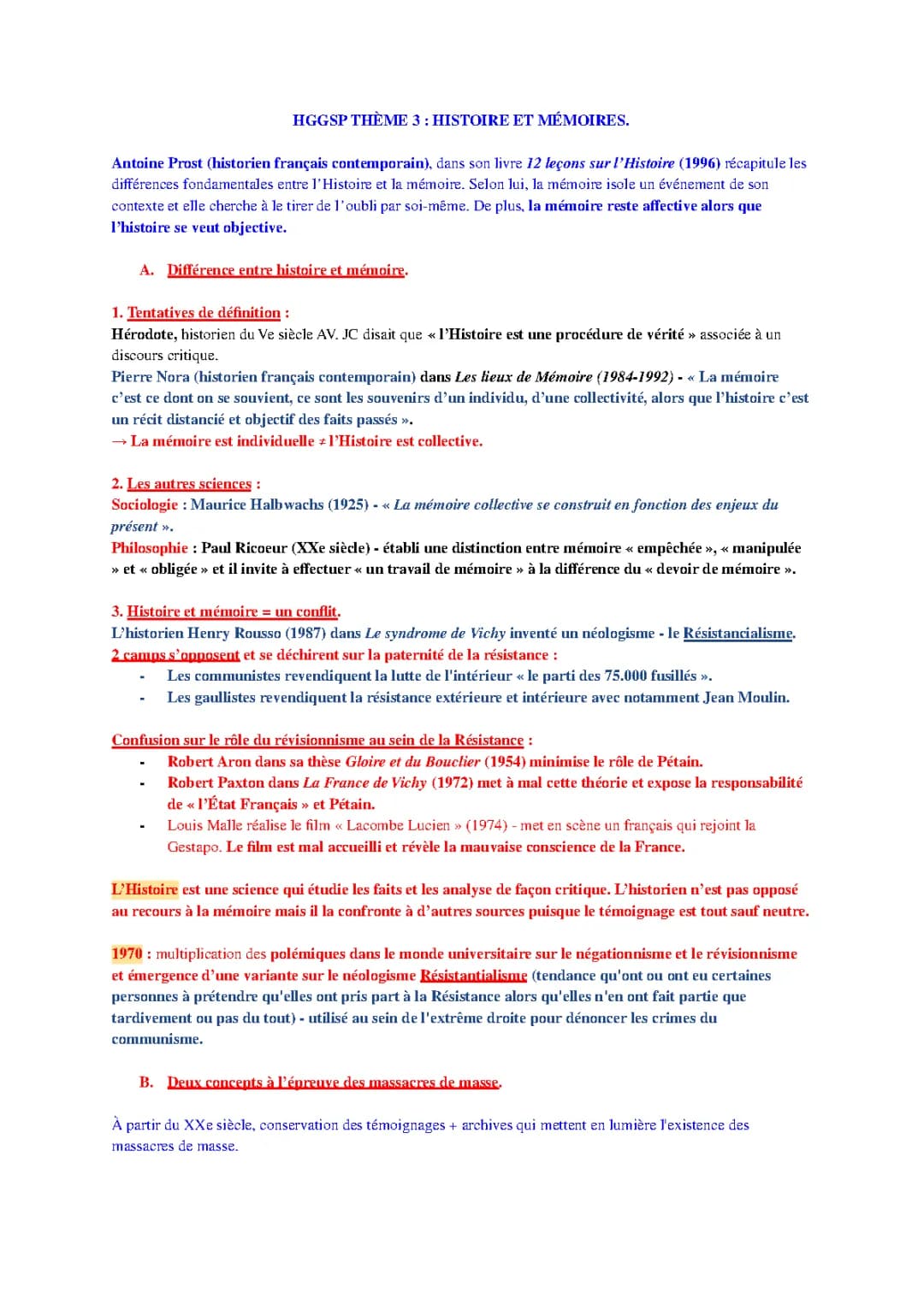 Découvre la Différence entre Histoire et Mémoire HGGSP et Plus!