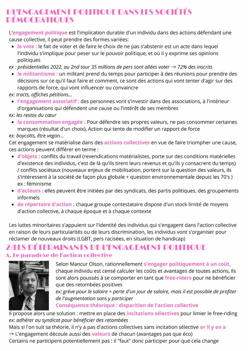 sc politque
l'engagement politique dans les démocraties
définitions :
engagement politique:
attitude consistant à intervenir dans la
vie pub