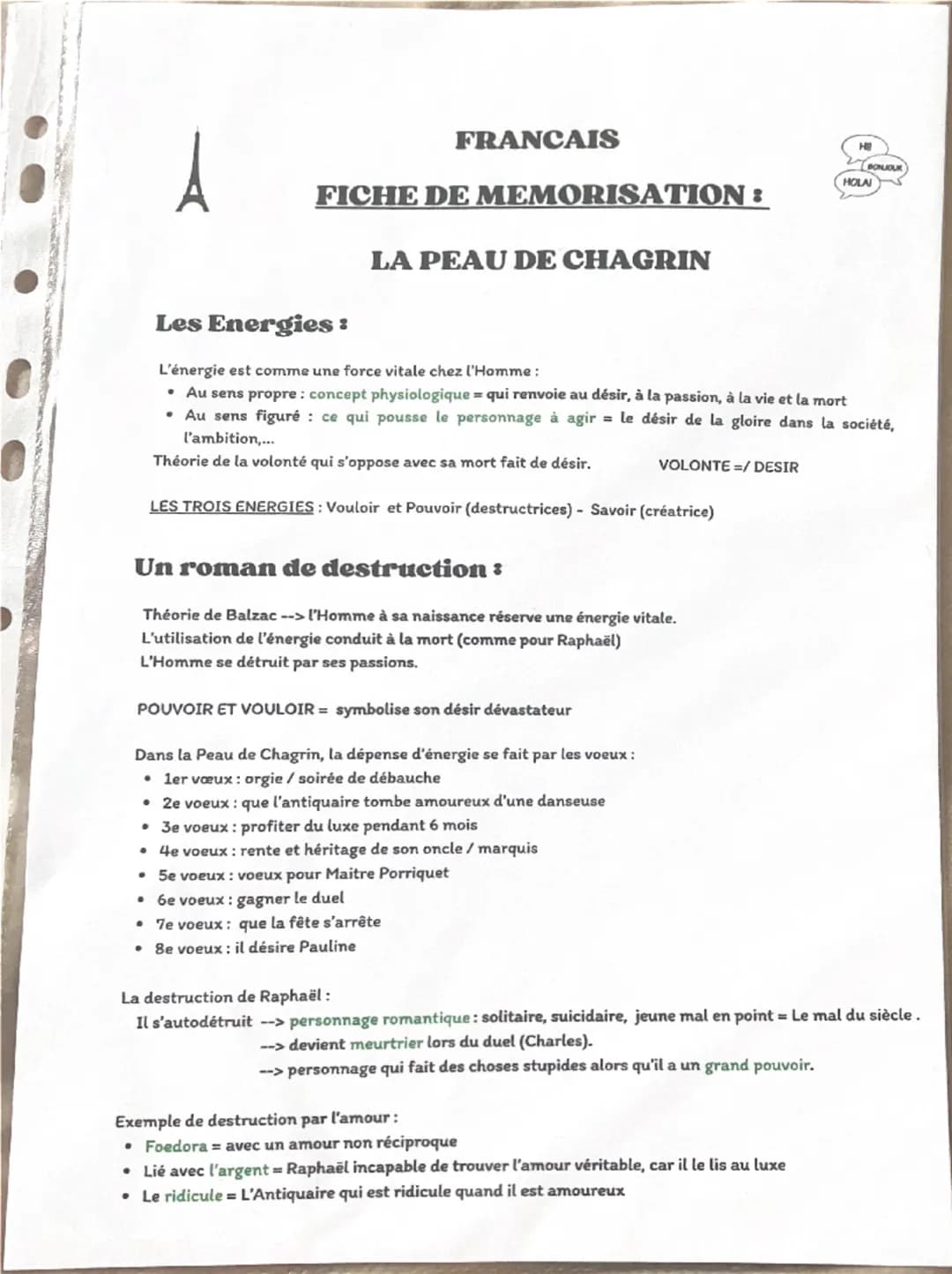 FRANCAIS
FICHE DE MEMORISATION:
LA PEAU DE CHAGRIN
La Peau de Chagrin : introduction
Ecrit en 1831 par Honoré de Balzac.
--> écrit dans un c
