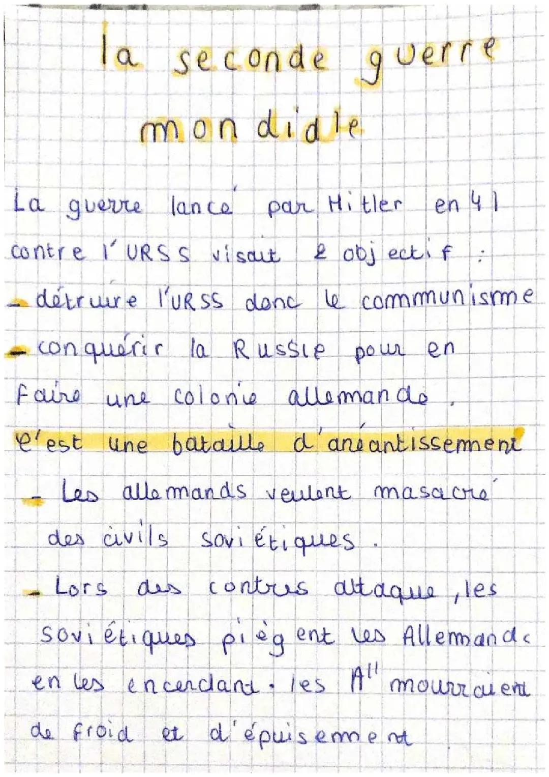 La seconde guerre mondiale 