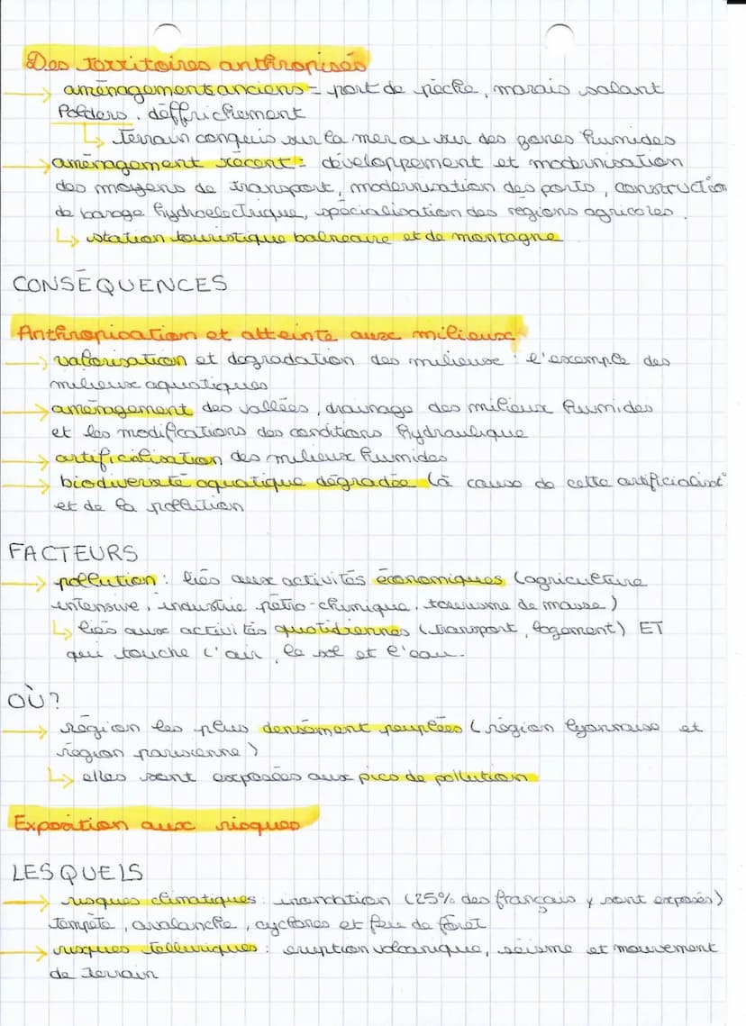 Chap. 2
la France des milieux valorisés et protégés
géographie
milieu ensemble des déments physiques ( reliefs, climat, vegetation)
plus ou 