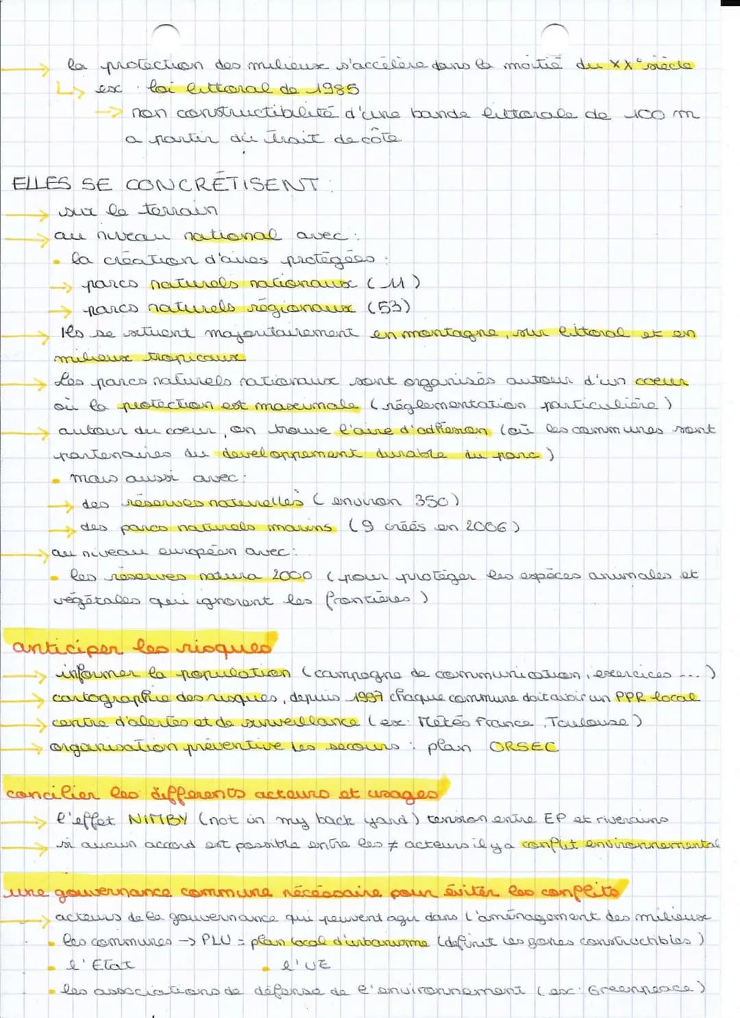 Chap. 2
la France des milieux valorisés et protégés
géographie
milieu ensemble des déments physiques ( reliefs, climat, vegetation)
plus ou 