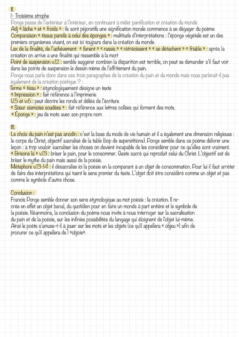 Le pain, Francis Ponge
Introduction:
En 1942 Ponge rencontre à Lyon de grands intellectuels comme Camus, Aragon...
Il écrit en 1942 le parti