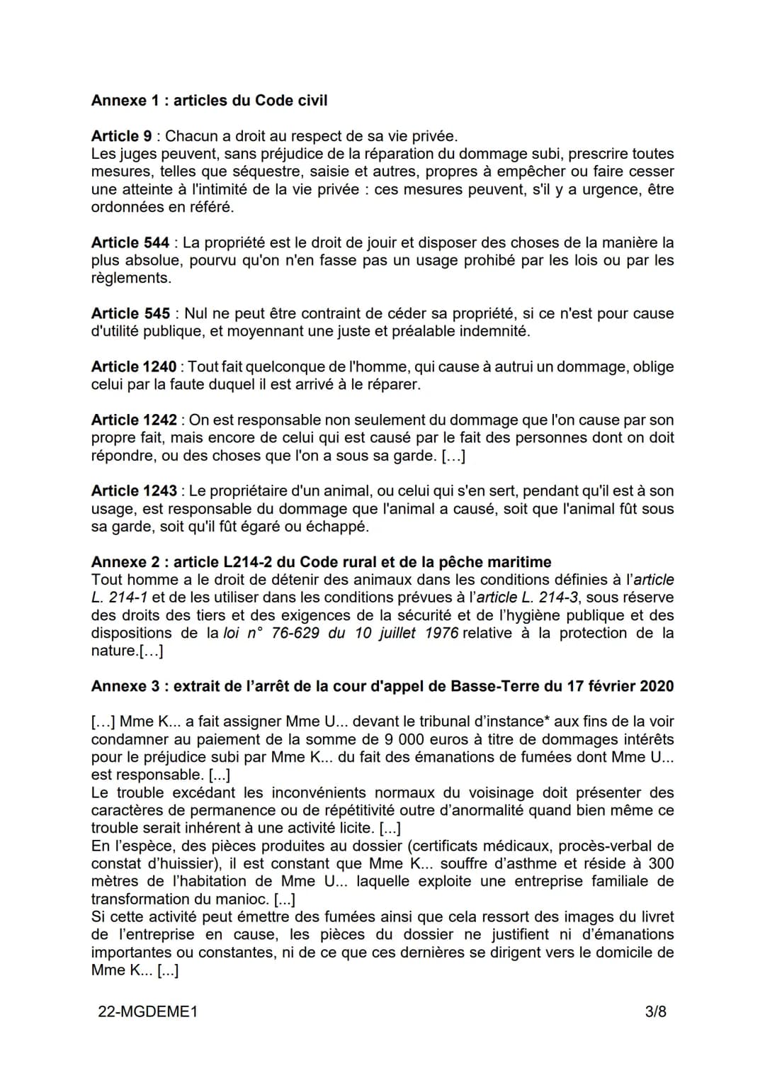 BACCALAURÉAT TECHNOLOGIQUE
ÉPREUVE D'ENSEIGNEMENT DE SPÉCIALITÉ
SCIENCES ET TECHNOLOGIES DU
MANAGEMENT ET DE LA GESTION
SESSION 2022
Droit e