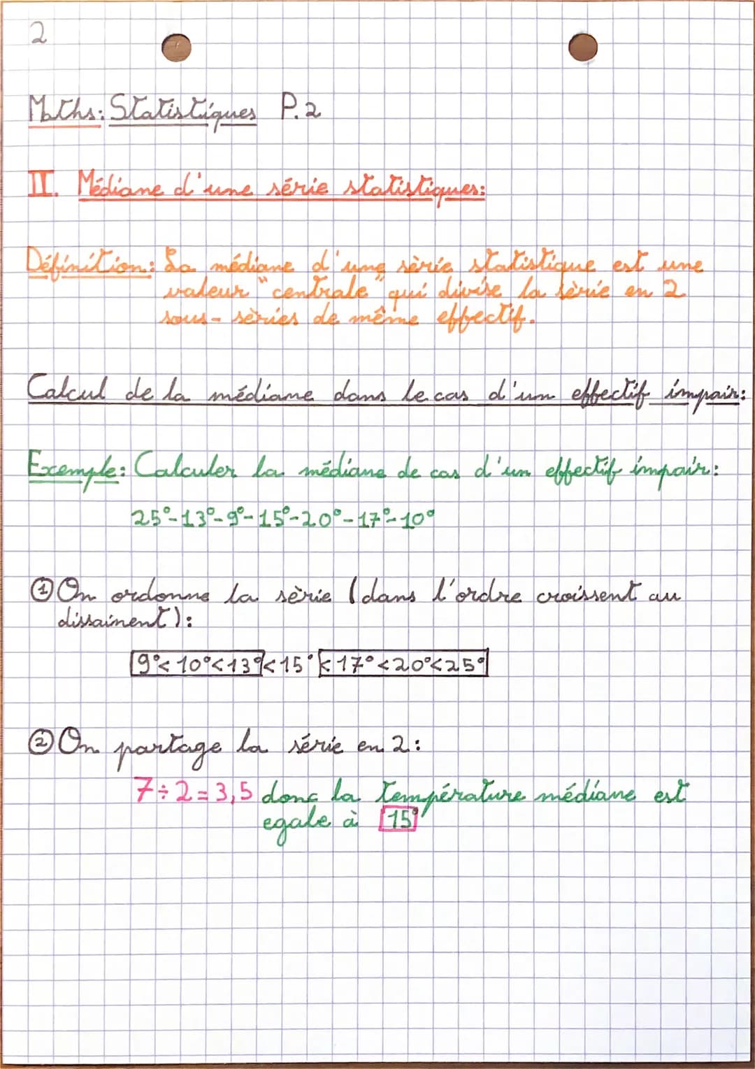 2
Maths: Statistiquer P.1
I. Moyenne d'une série statistiques:
Ⓒ Mayenne simple:
Définition: La
moyen de
d'une série statique est la
valeurs