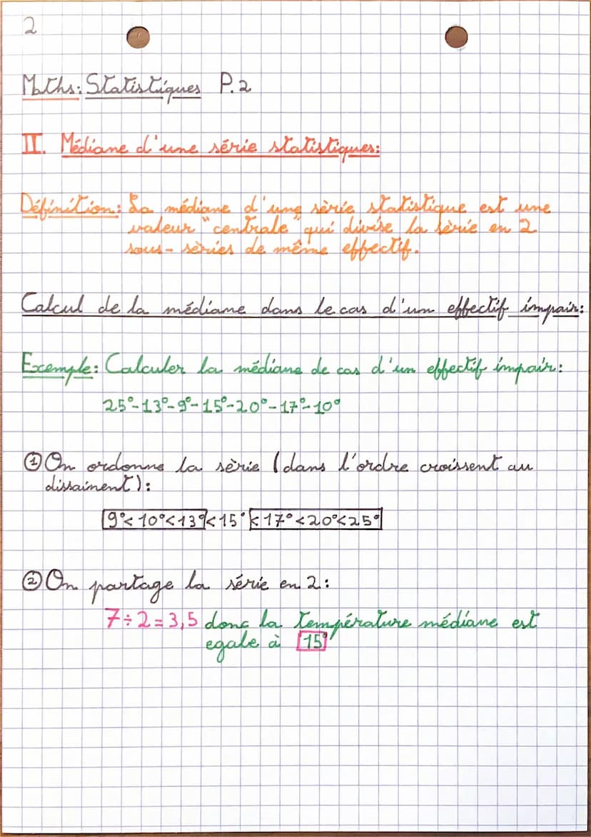 2
Maths: Statistiquer P.1
I. Moyenne d'une série statistiques:
Ⓒ Mayenne simple:
Définition: La
moyen de
d'une série statique est la
valeurs