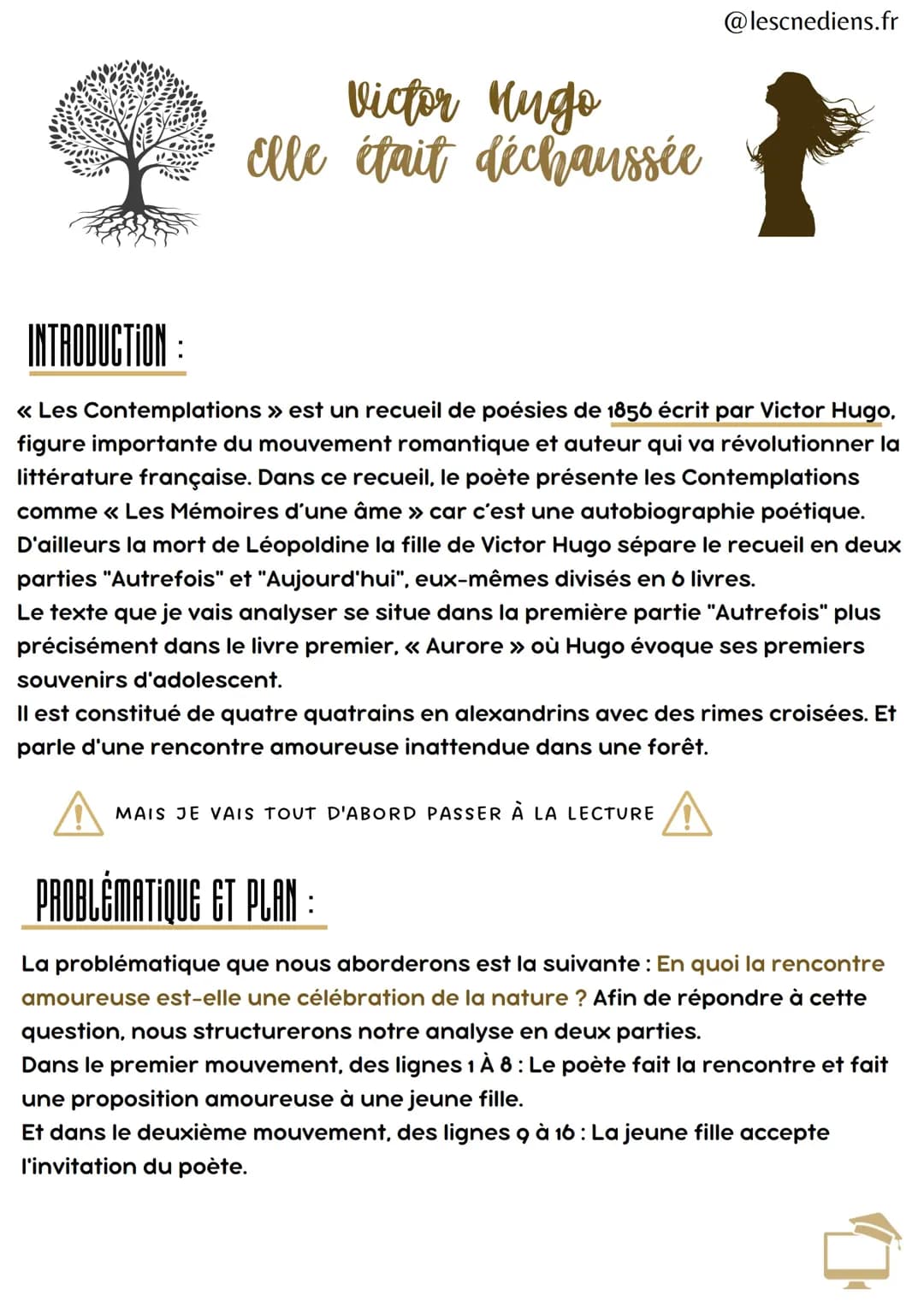 Analyse linéaire - Elle était déchausée - Victor Hugo