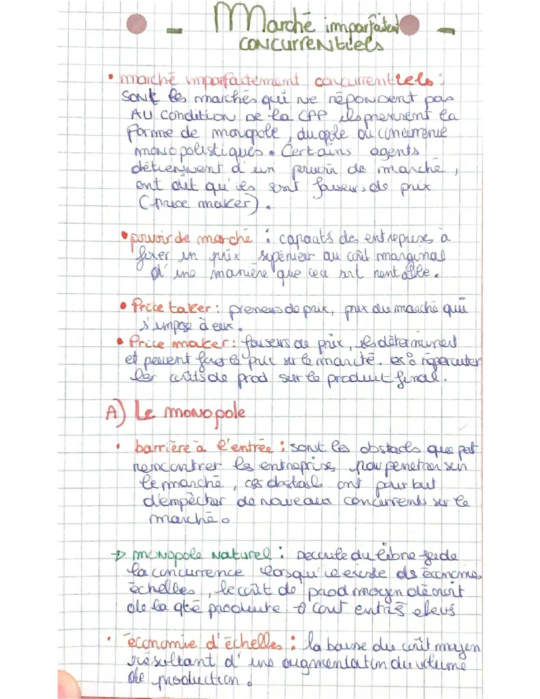 Comprendre le Marché Imparfaitement Concurrentiel