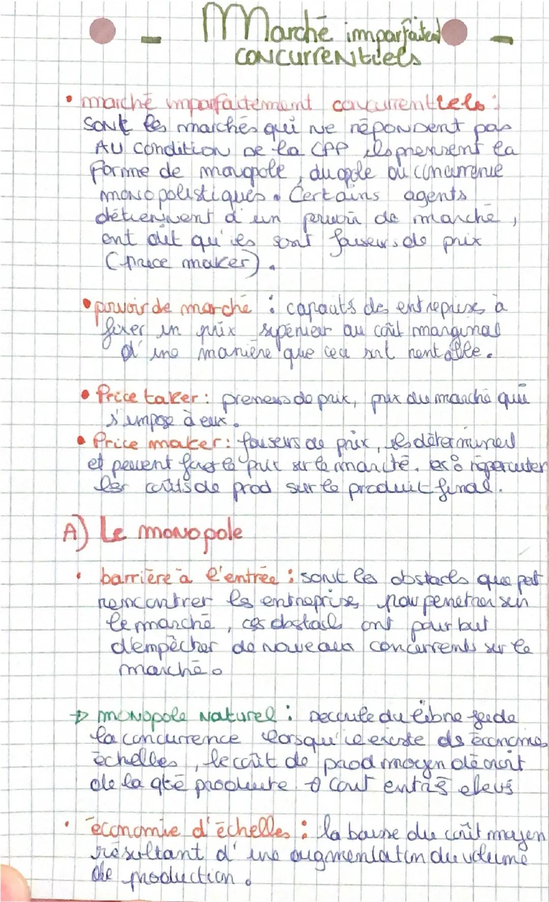 Marche imparfaitent
CONCurrentiels
• marche imparfaitement concurrentiels:
SONE les marchés qui ne répondent pas
Au condition De la CPP elsp