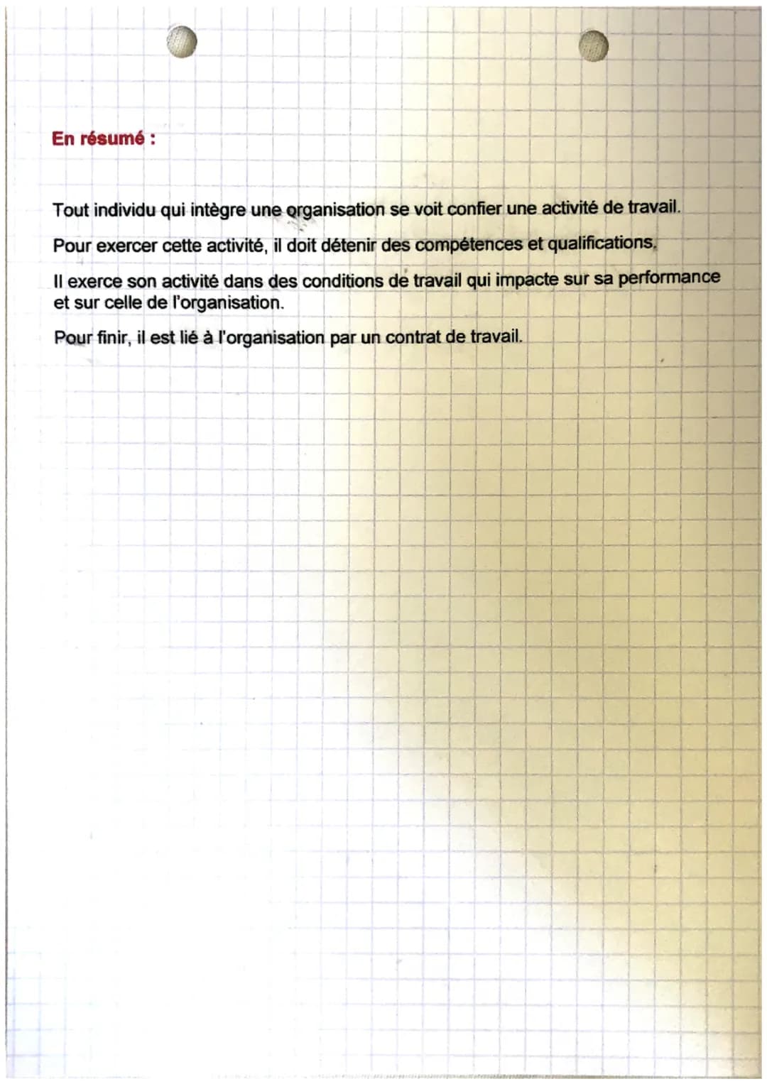 gestion
chapitre
L'activité de travail
Définition:
L'activité de travail est un ensemble de tâches organisées entre elles, exécutés
par un o