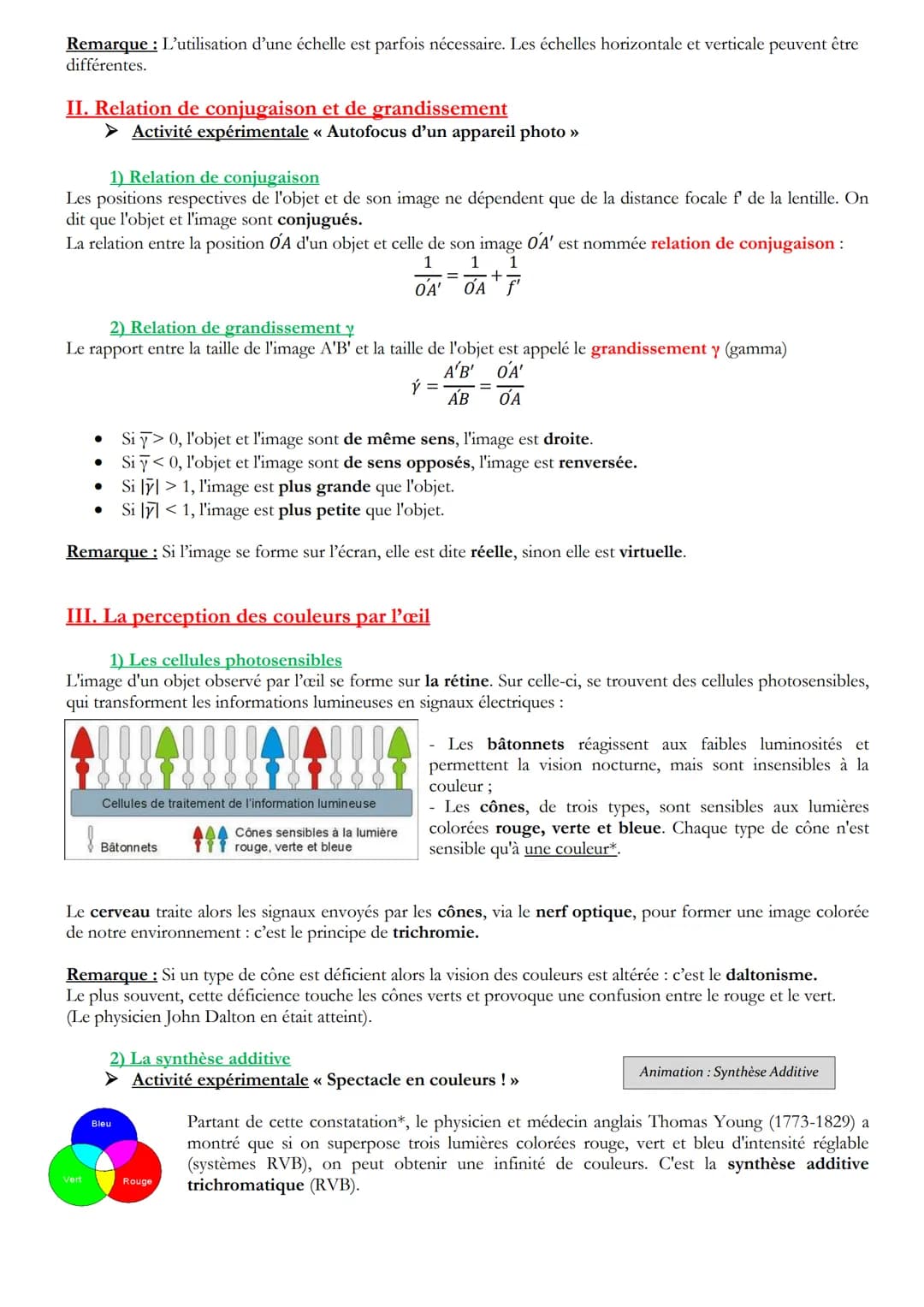 I. Les lentilles convergentes
1) Définition et schématisation
Une lentille est un milieu transparent constitué de verre
ou de matière plasti