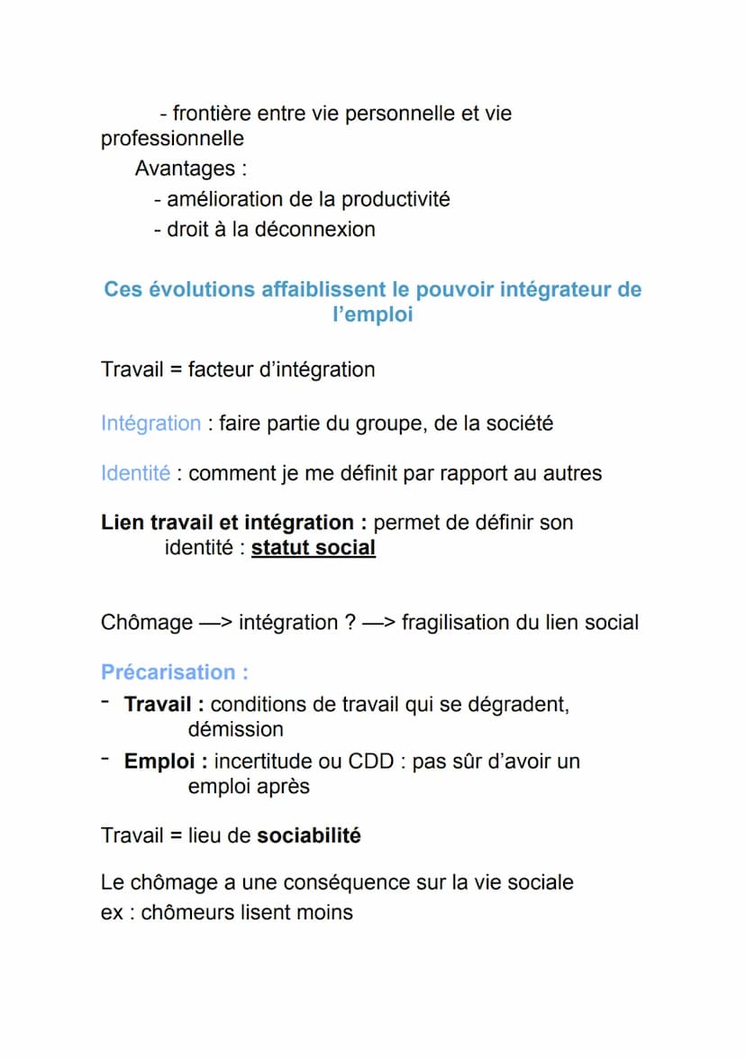 SSP4 : Quelles mutations du travail et de l'emploi ?
travail :
facteur de production (L)
activité humaine qui produit des biens et des servi
