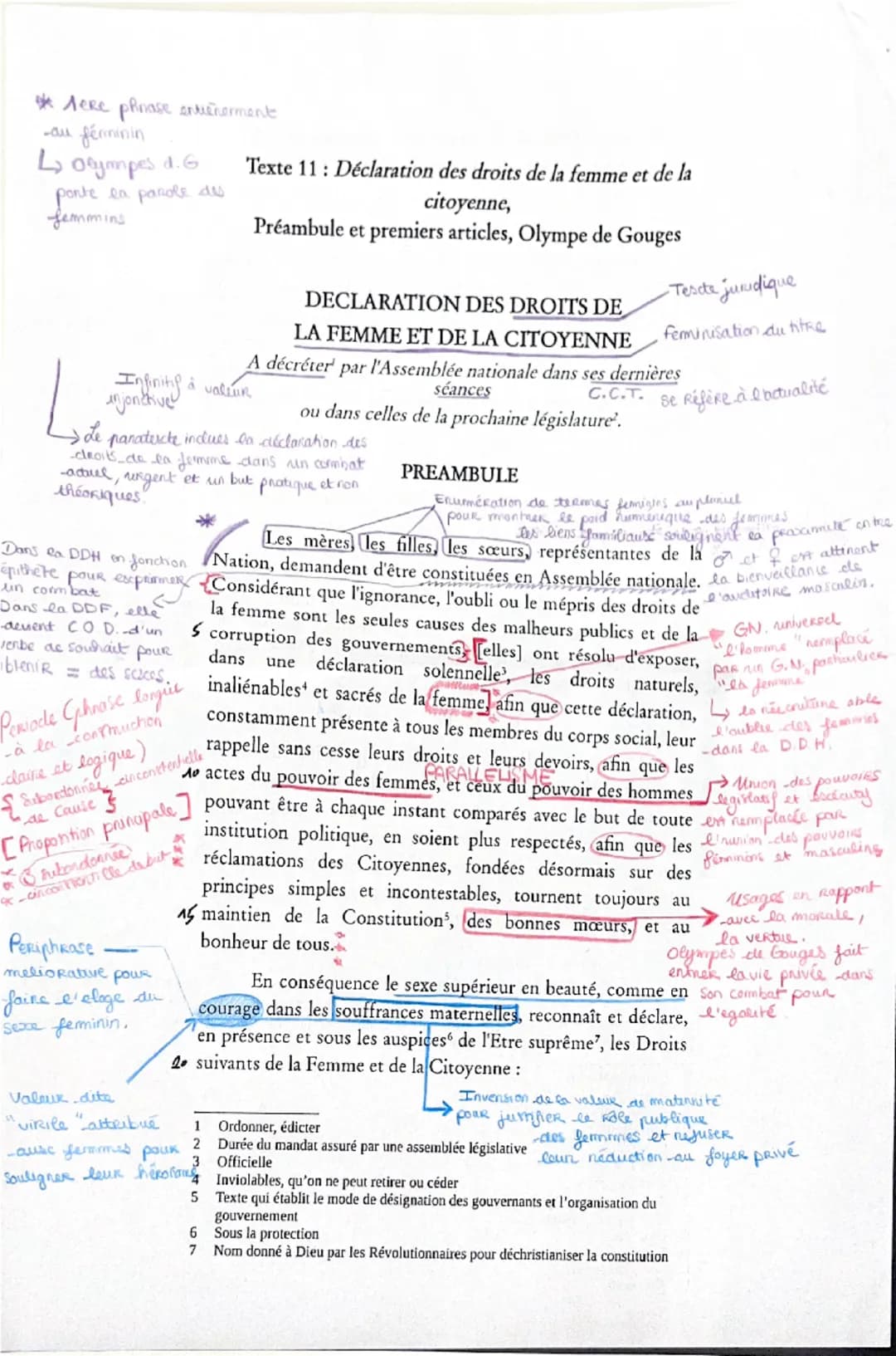 TEXTE 11 : Déclaration des droits de la femme et de la citoyenne, << Préambule et premiers articles », Olympes de Gouges
Carte d'identité :

