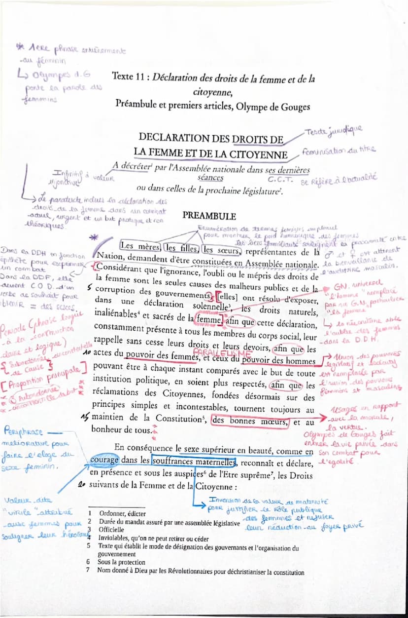 TEXTE 11 : Déclaration des droits de la femme et de la citoyenne, << Préambule et premiers articles », Olympes de Gouges
Carte d'identité :
