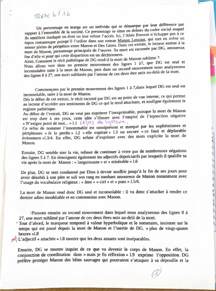 Texte 6/16
Spati
adj
vic
adi
10
15
20
25
Après avoir combattu en duel le neveu du Gouverneur de Louisiane qu'il voulait
marier à Manon, Des 