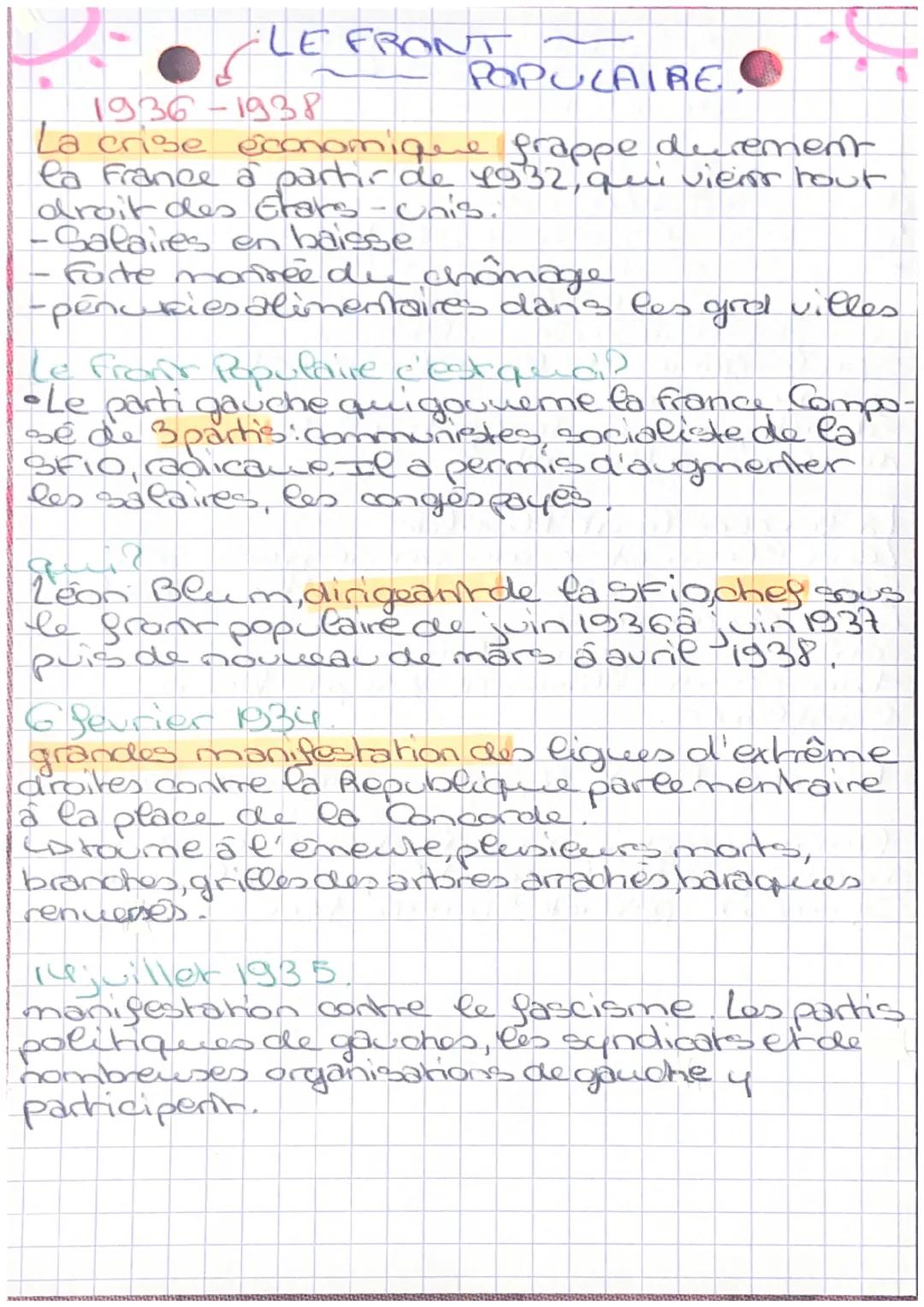 تامام
∙LE FRONT
POPULAIRE
1936-1938
La crise économique frappe durement
la France à partir de 1932, qui vient hout
droit des Etats-Unis.
-Sa