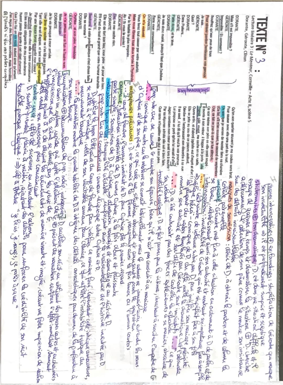 TEXTE N° 3:
Lecture linéaire 3: Le Menteur, Corneille - Acte II, scène 5
Dorante, Géronte, Cliton

DORANTE
Mais s'il est impossible?

GERONT