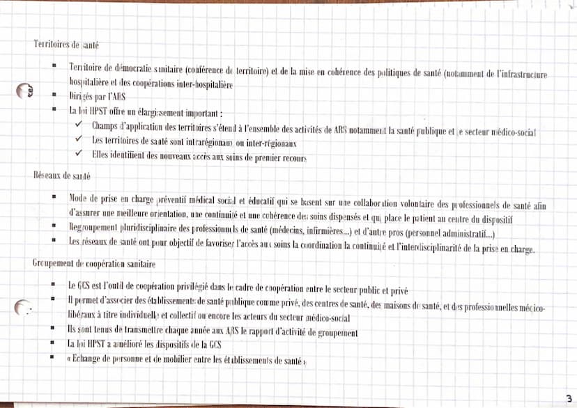 Séquence 3: Le système de soins, des acteurs aux dispositifs
Système de soins ensemble de moyens matériel, humain et financier, ainsi que de