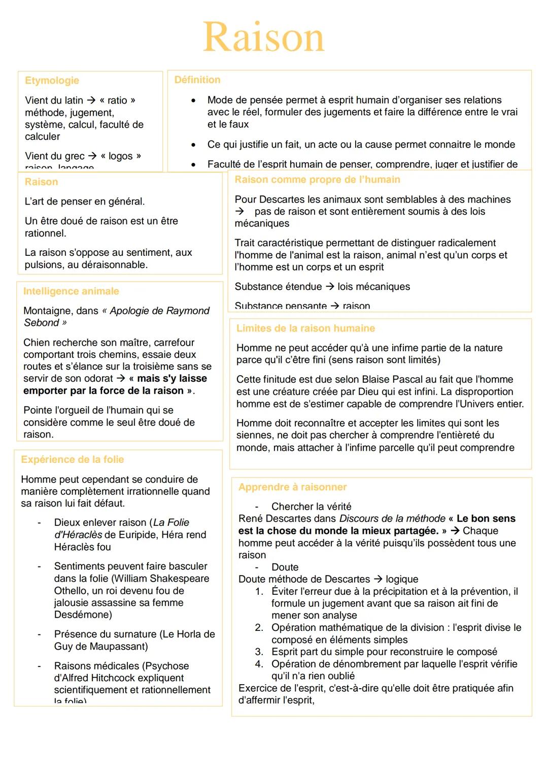 Raison
Etymologie
Vient du latin → << ratio >>
méthode, jugement,
système, calcul, faculté de
calculer
Vient du grec → << logos >>>
raison
R