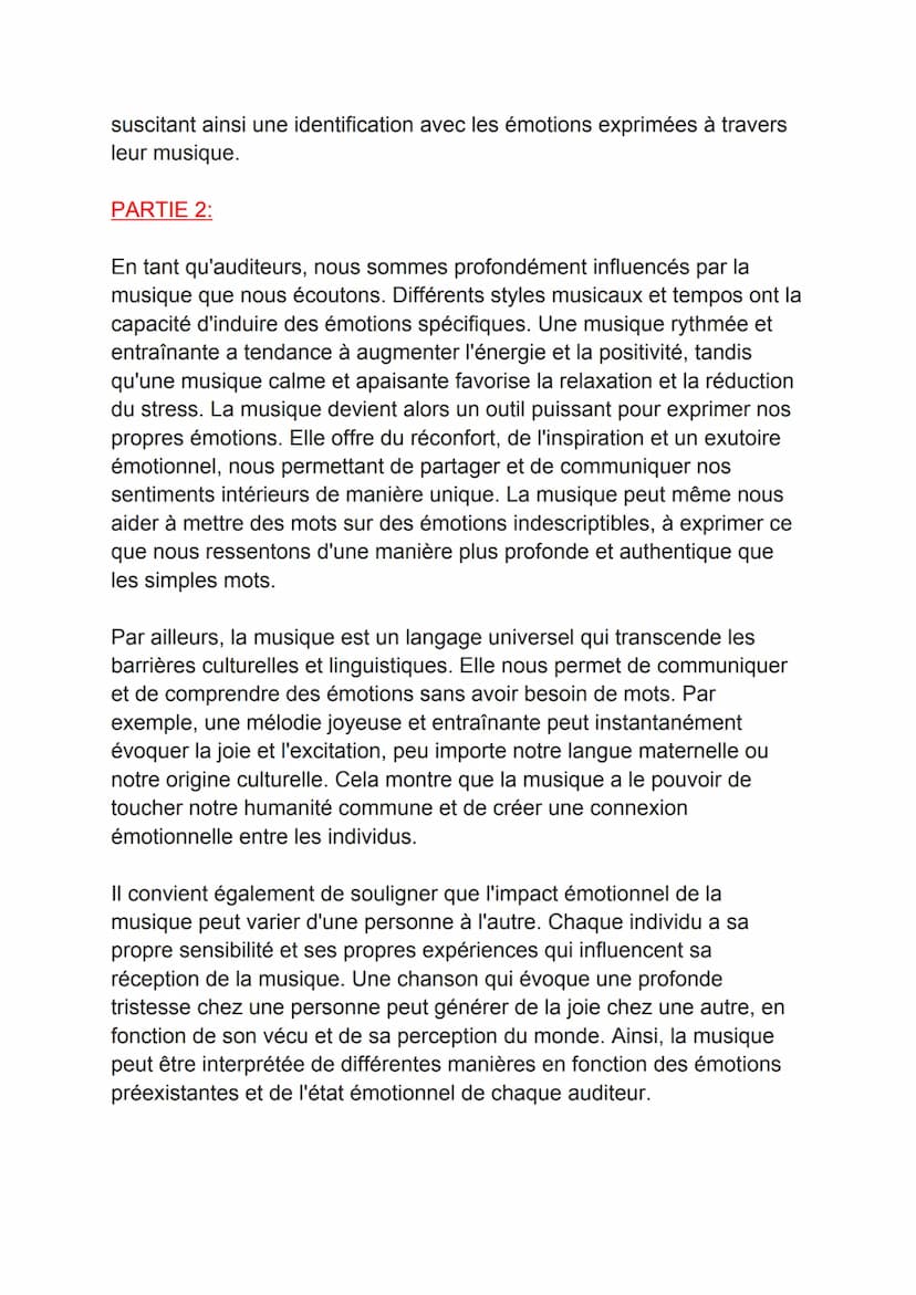 GRAND ORAL LLCE
"La musique permet-elle l'expression de nos émotions"
Introduction :
Mesdames et messieurs, aujourd'hui, nous allons plonger