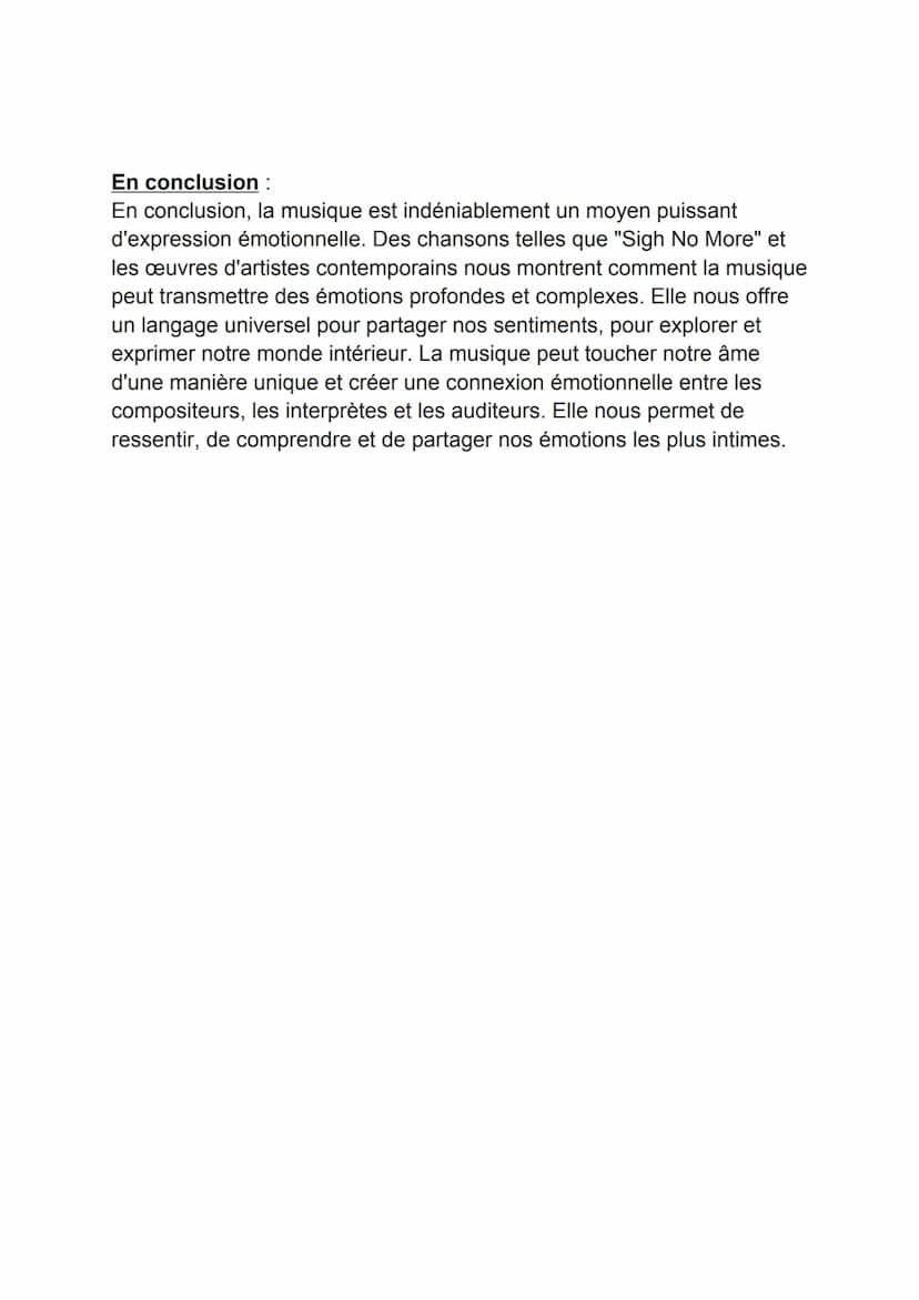 GRAND ORAL LLCE
"La musique permet-elle l'expression de nos émotions"
Introduction :
Mesdames et messieurs, aujourd'hui, nous allons plonger