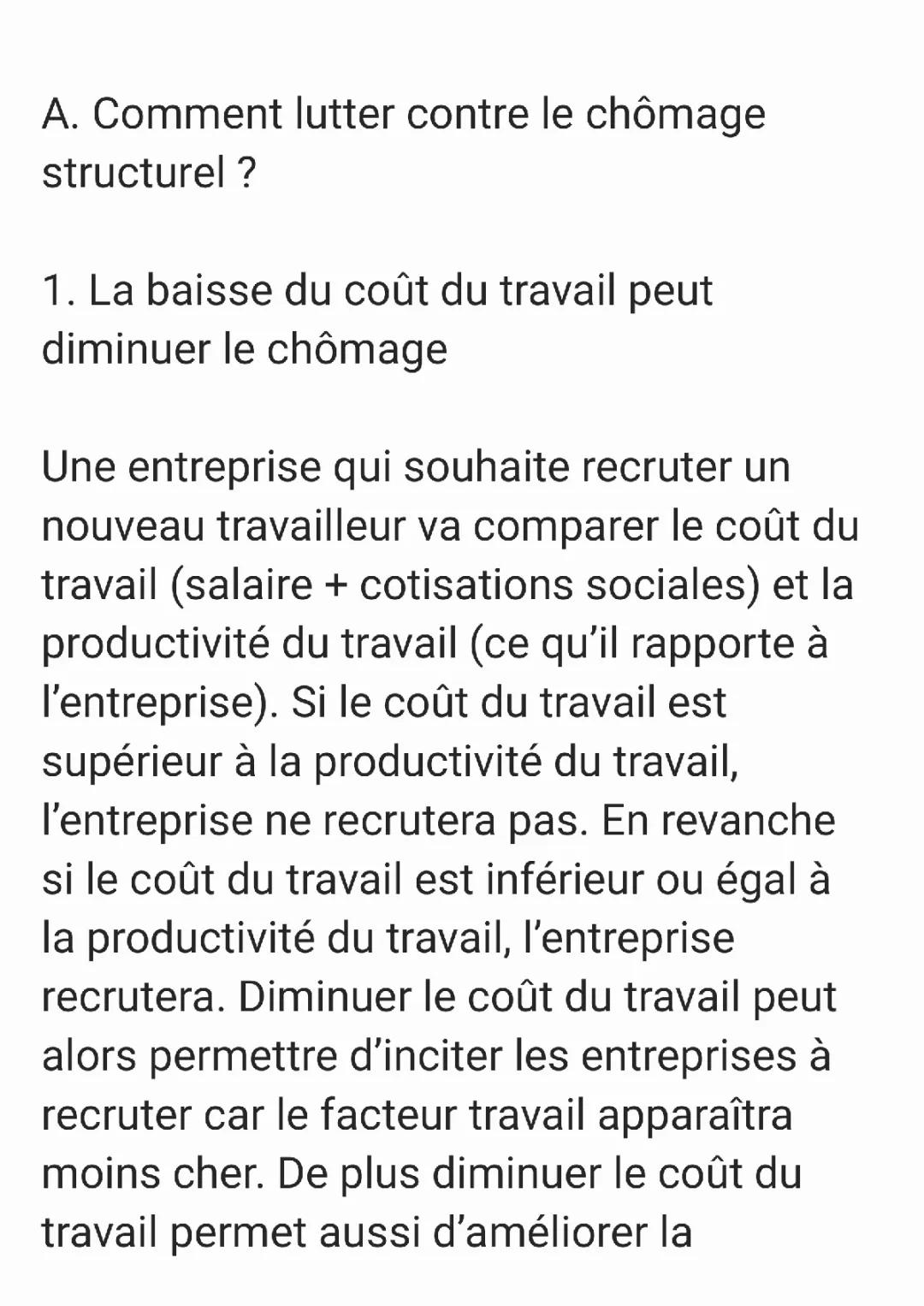 Lutter contre le chomage