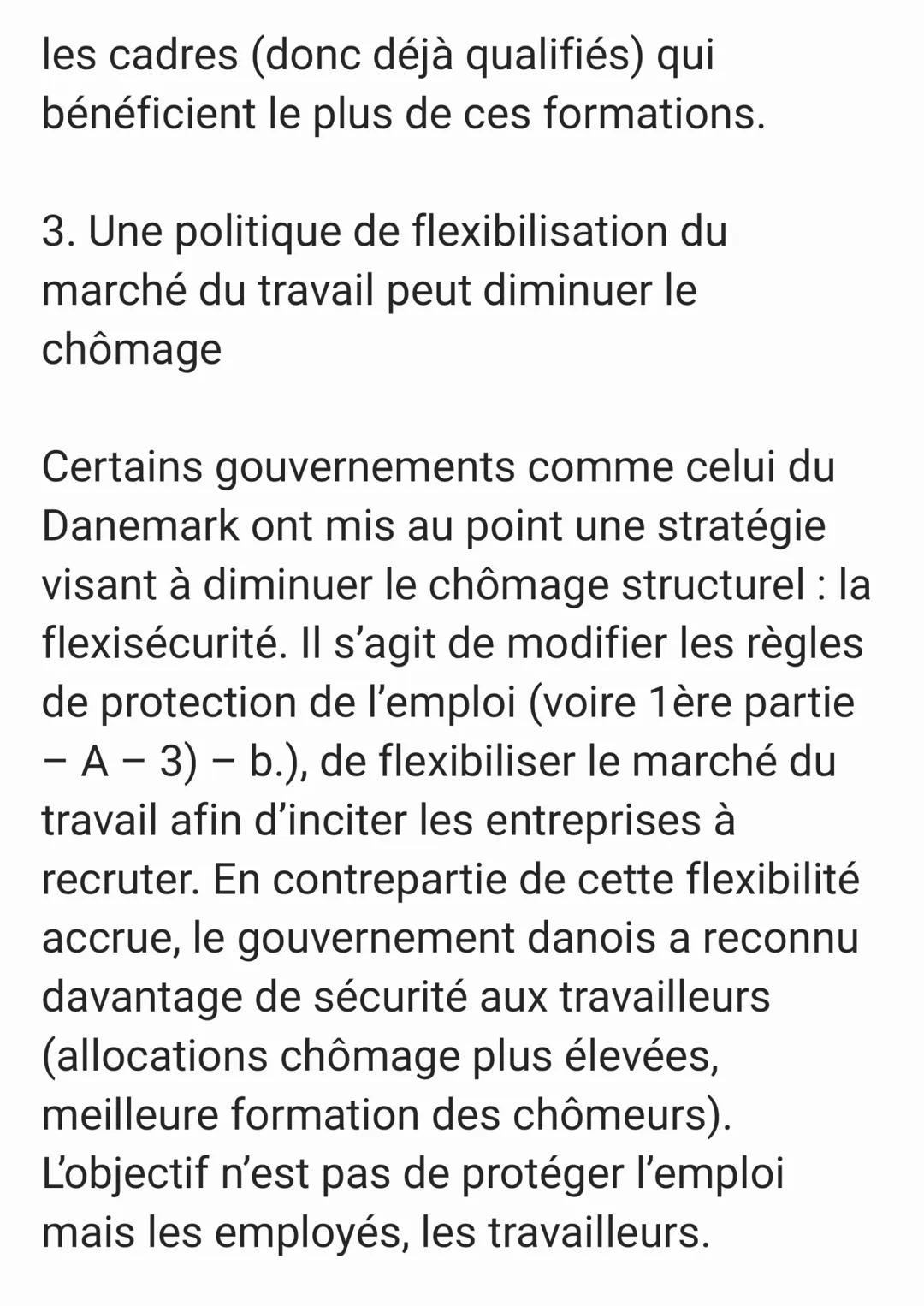 A. Comment lutter contre le chômage
structurel ?
1. La baisse du coût du travail peut
diminuer le chômage
Une entreprise qui souhaite recrut