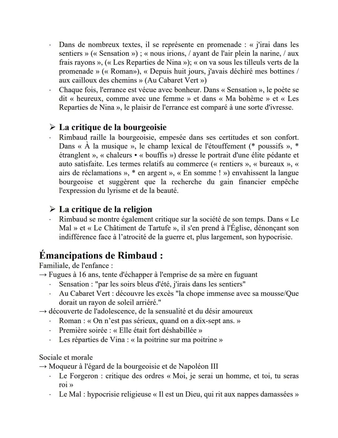 LES CAHIERS DE DOUAI, 1870
Parcours :
Émancipation Action de se libérer, de se dégager d'une dépendance morale, des
préjugés de son époque..