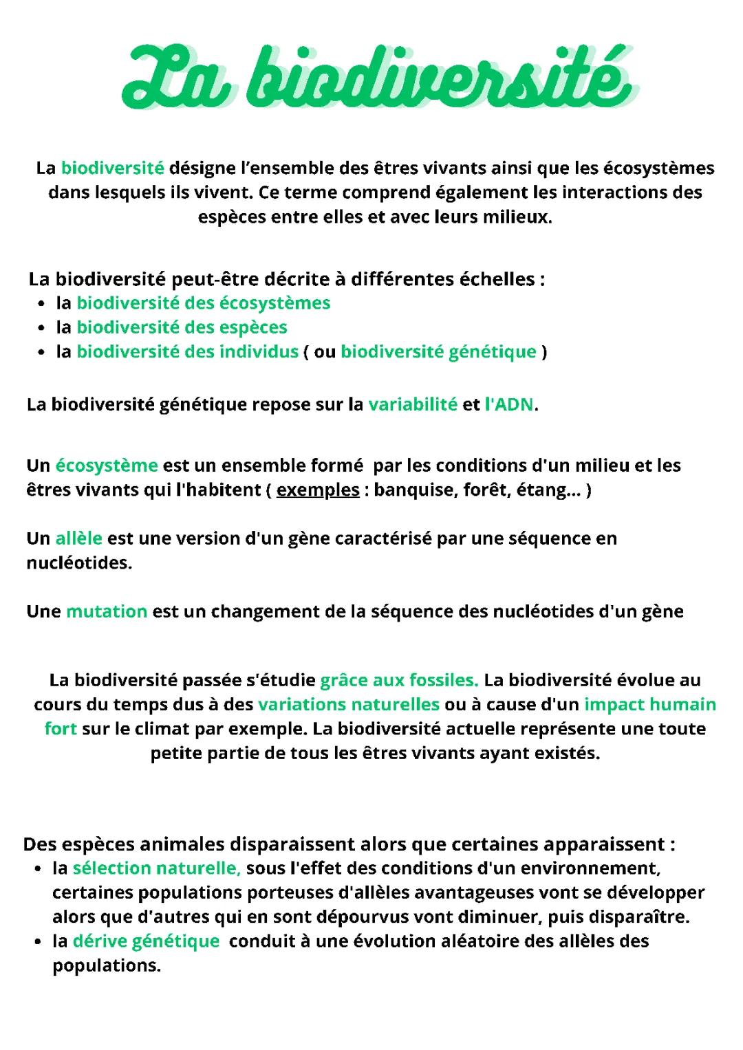 La biodiversité