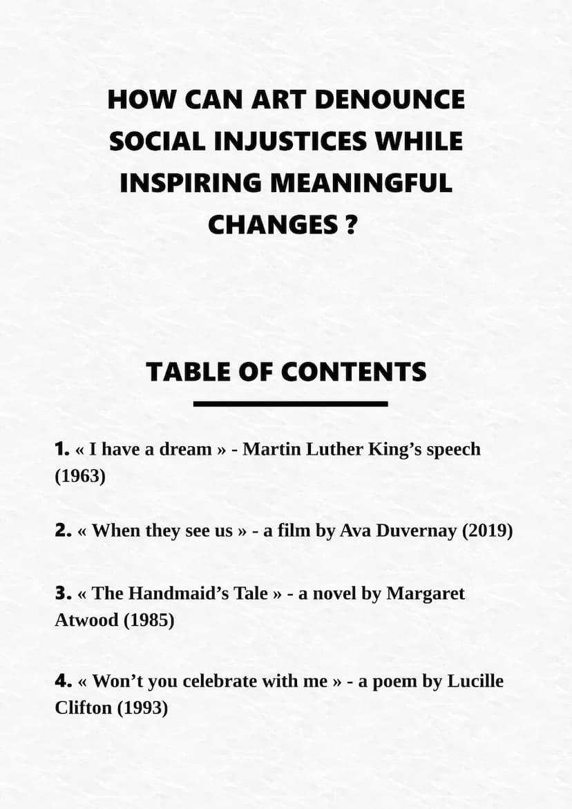 BEGON JULIETTE
TERMINALE LLCE
PORTFOLIO
ARTS AND DEBATES - ART AND PROTEST
CNED
2023 - 2024  HOW CAN ART DENOUNCE
SOCIAL INJUSTICES WHILE
IN