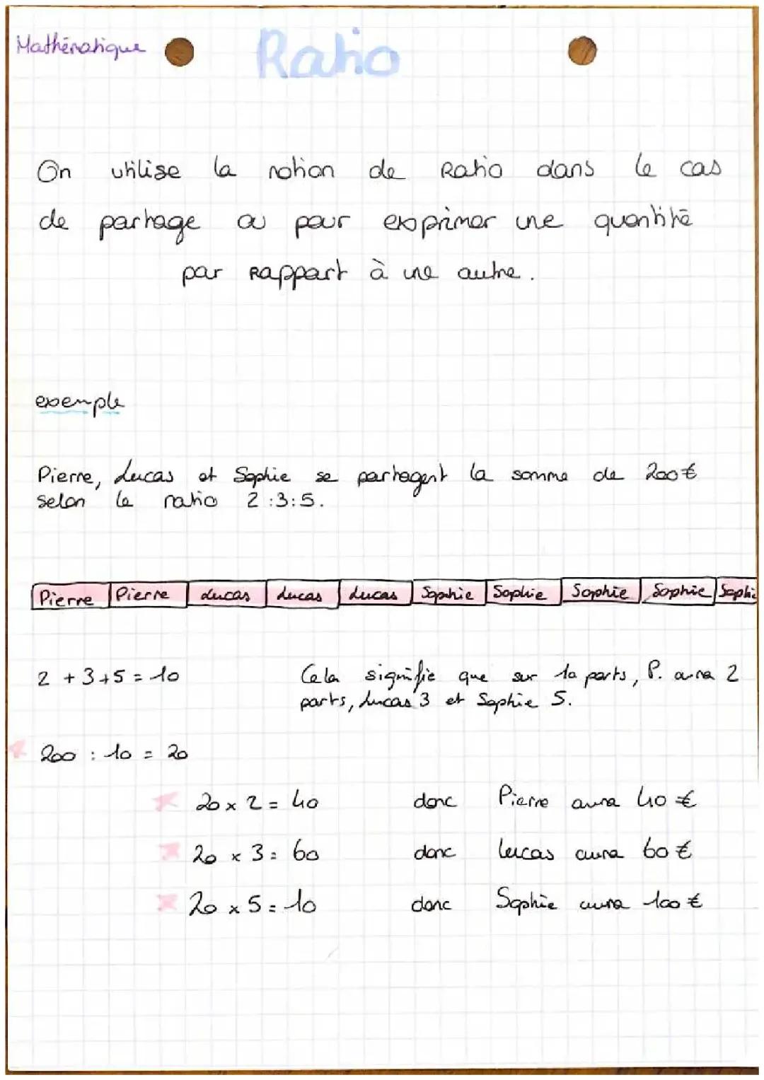 Apprends les Ratios en Maths et Finance: Cours Ratio 3ème PDF