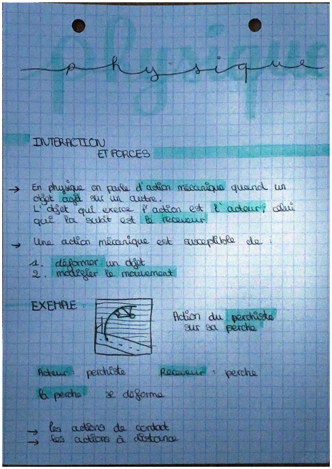 physique

INTERACTION
ET FORCES
→ En physique on parle d'adion mécanique quand un
dget aget sur un autre.
L' dojet qui exerce fraction est l