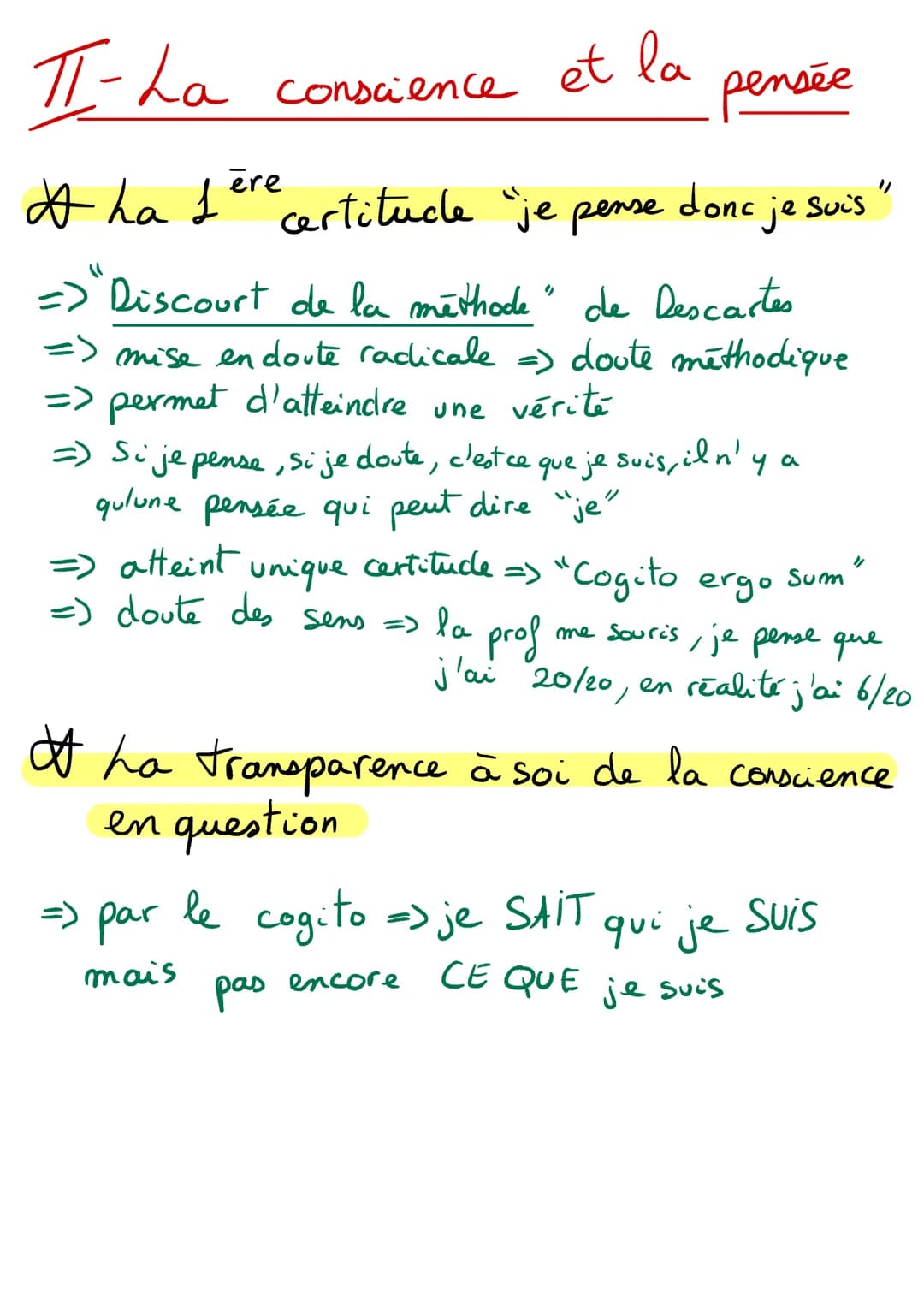 La
conscience Chap 1: ha conscience
I- Consc. comme mise à distance
Consc. mise à dist. de homme
⇒ Hegel "L'Esthétique " => homme devient ce
