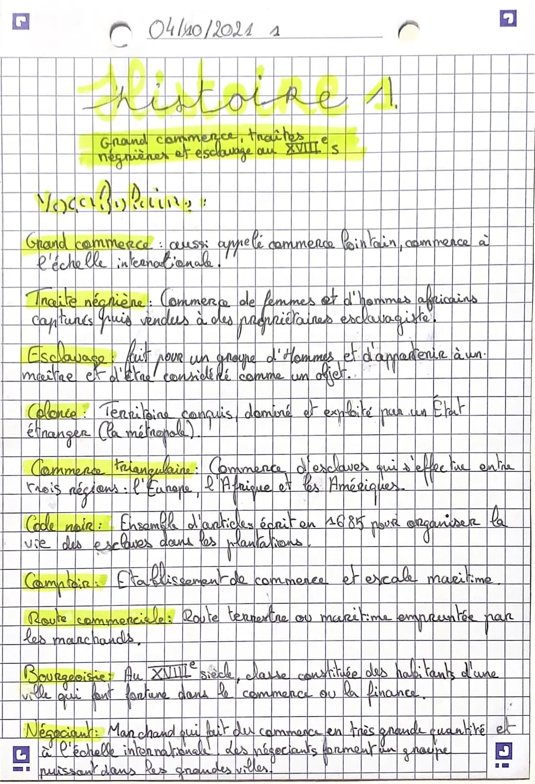 04/10/2021 1
histoire !
Grand commerce,
négnières et esclavage au XVIII. s
Mocarzy Racing
Grand commerce : aussi appelé commerce lointain, c