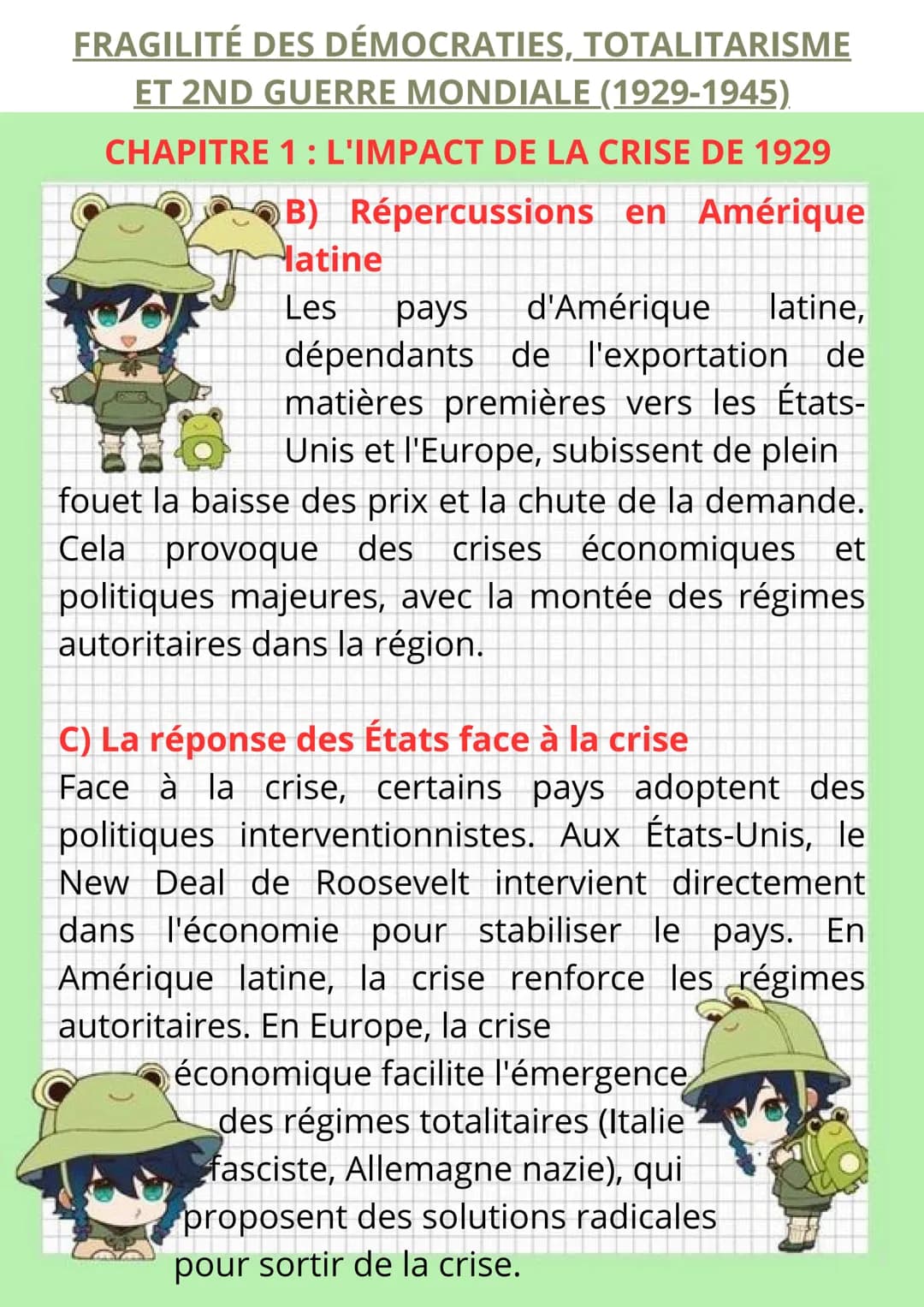 FRAGILITÉ DES DÉMOCRATIES, TOTALITARISME
ET 2ND GUERRE MONDIALE (1929-1945)
CHAPITRE 1: L'IMPACT DE LA CRISE DE 1929
Contexte historique :
D