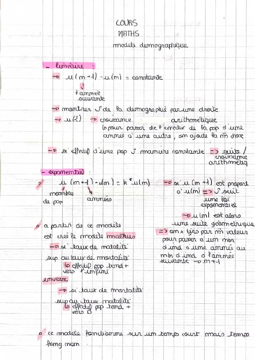 Comprendre le Modèle Démographique Exponentiel et Croissance Arithmétique