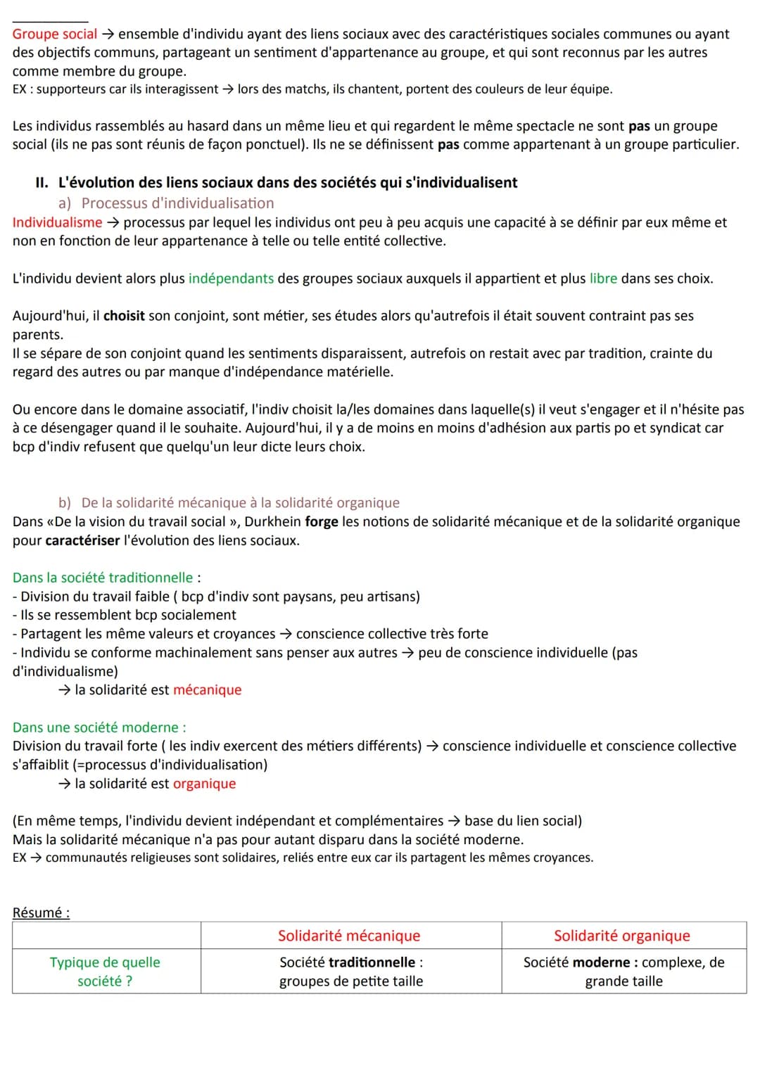 La société c'est :
- le pouvoir → lien politique
- l'échange → lien économique
- la culture → lien culturel
- les émotions collectives → CDM