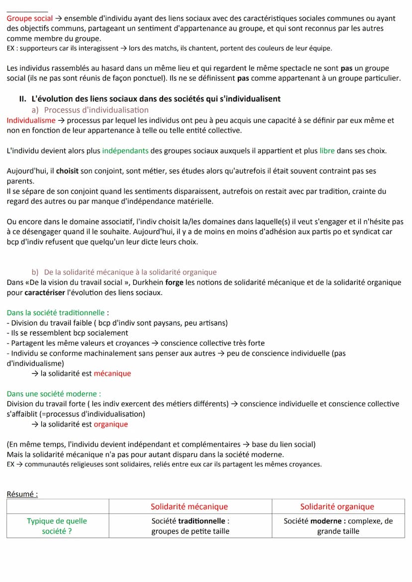 La société c'est :
- le pouvoir → lien politique
- l'échange → lien économique
- la culture → lien culturel
- les émotions collectives → CDM