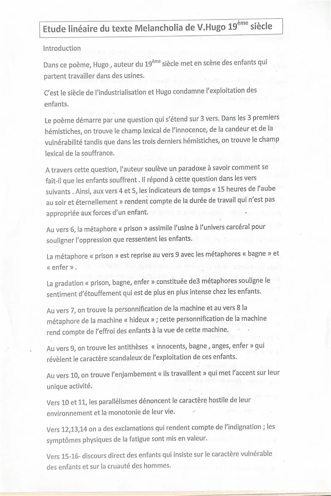 Comprendre Melancholia de Victor Hugo - Explication et Analyse PDF