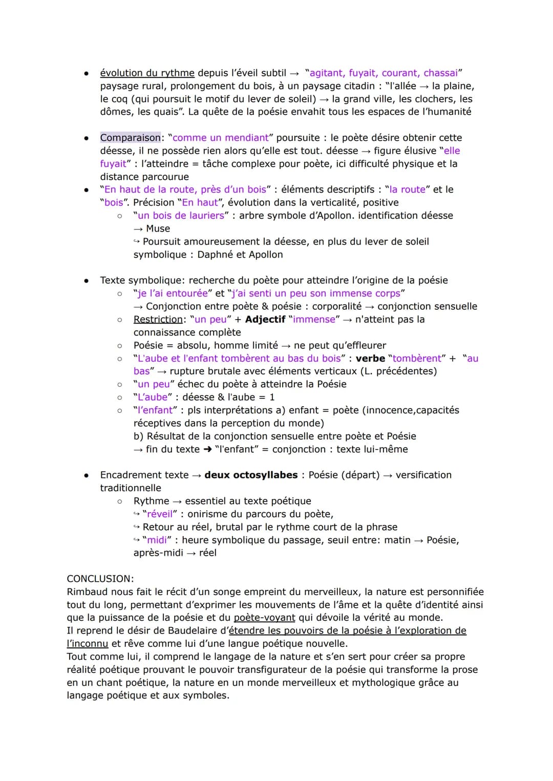 ●
L. 1 "J'ai embrassé l'aube d'été" : Octosyllabe → démarche qui semble suivre la
versification traditionnelle, système est rompu par la sui